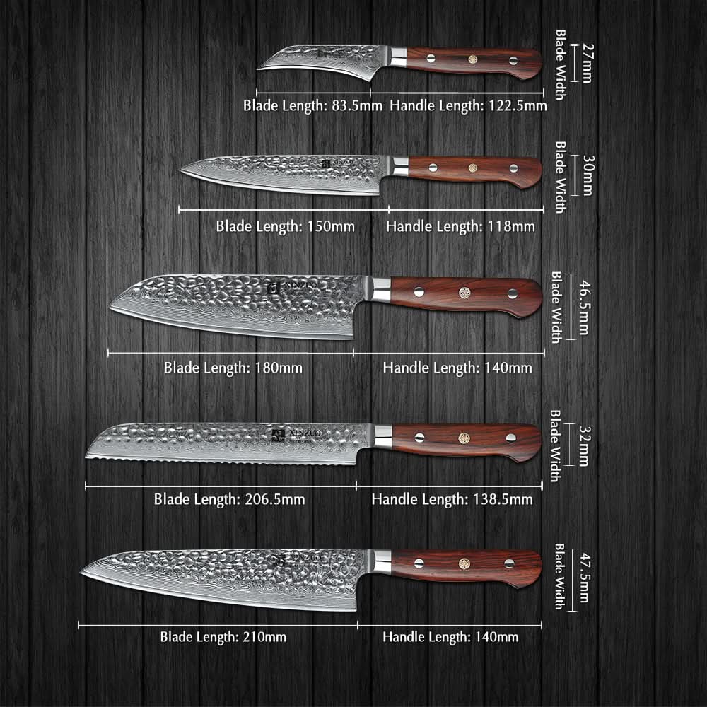 XINZUO YUN DAMASCUS SERIES 5Pcs Kitchen Knife Set