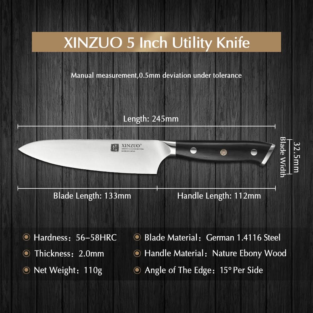 XINZUO YU SERIES Stainless Steel 5'' inch Utility Knife