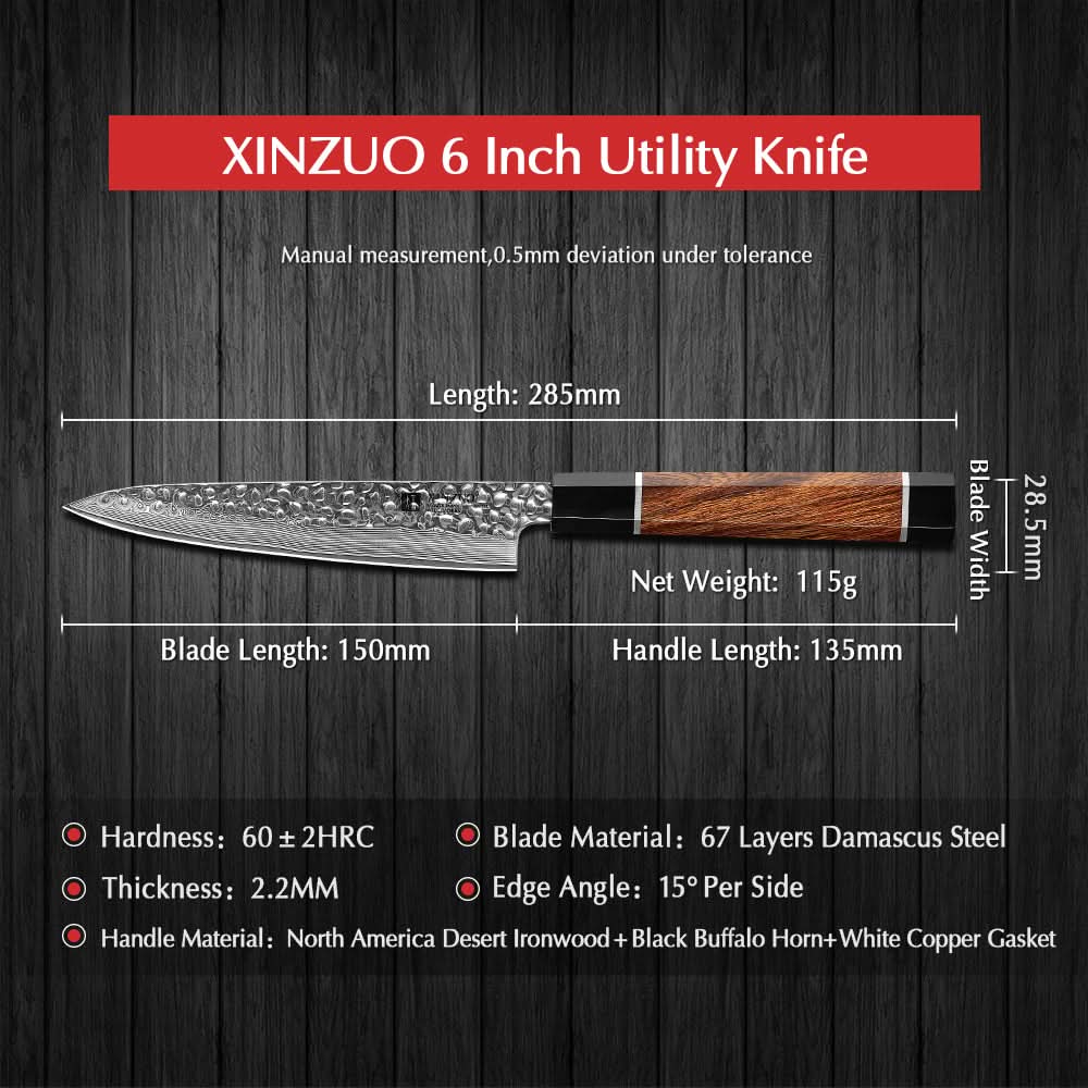 XINZUO ZHEN SEIRES 6'' inch Utility Knife