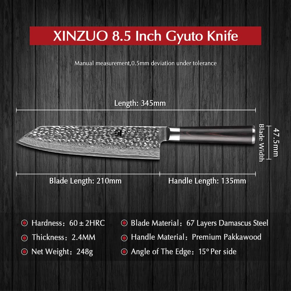 XINZUO HE SEIRES 8.5 inch Gyuto Knife