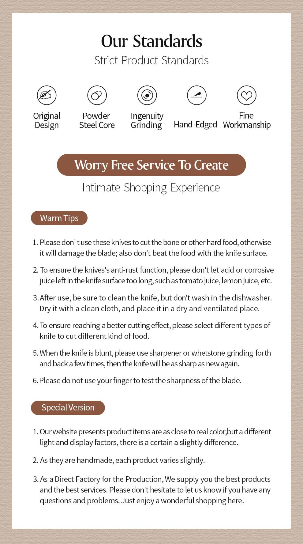 XINZUO Zhen XZ05 Series ZDP-189 Powder Steel Kitchen Knife 5pcs Set, Made of Three-layer Composite Steel, Hardness Reaches 65-67HRC, Desert lronwood Octagonal HandIe