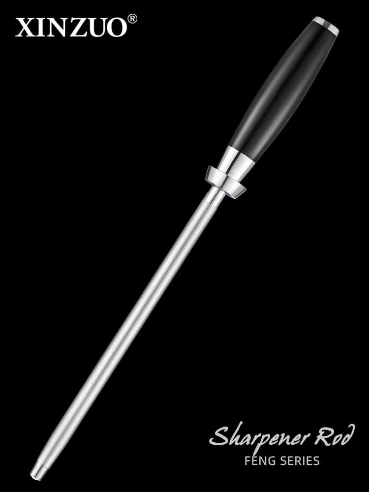 XINZUO New Design Diamond Sharpener Rod High Carbon Steel Carbon Steel With Diamond With Black G10 Handle Feng Series