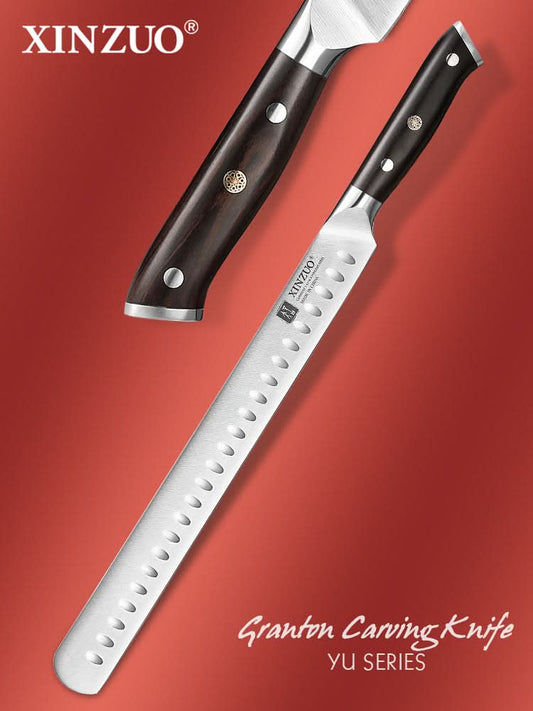 XINZUO Yu Series German 1.4116 Steel Granton Carving Knife