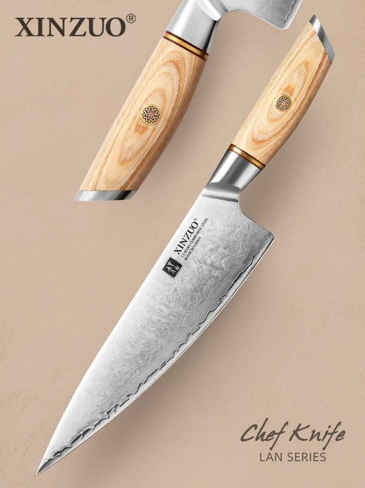 XINZUO Lan Series 3-layer Composite Steel 8.5 inches Chef Knife
