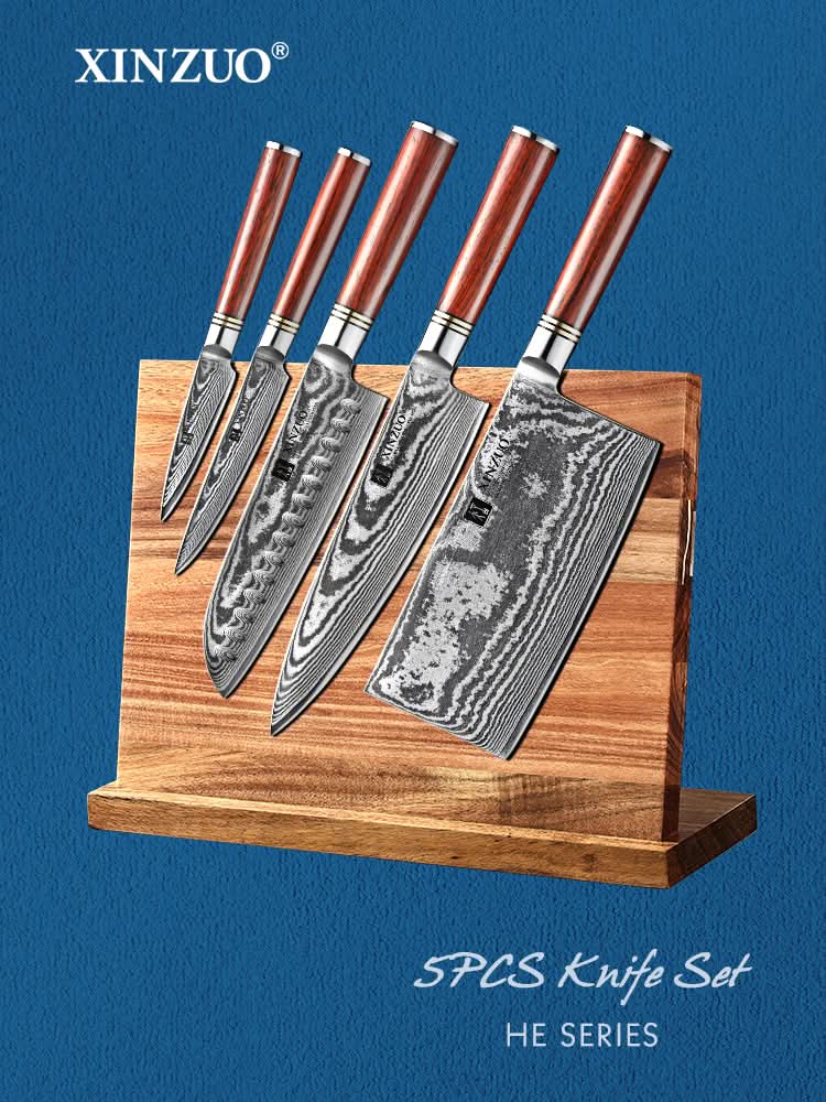 XINZUO HE DAMASCUS SERIES 6PCS Kitchen Knife Set