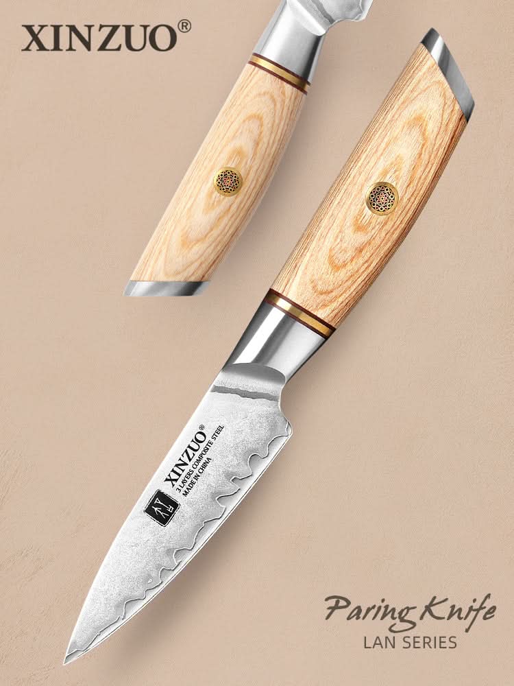 XINZUO Lan Series 3-layer Composite Steel 3.5 inches Paring Knife