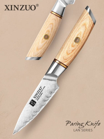 XINZUO Lan Series 3-layer Composite Steel 3.5 inches Paring Knife