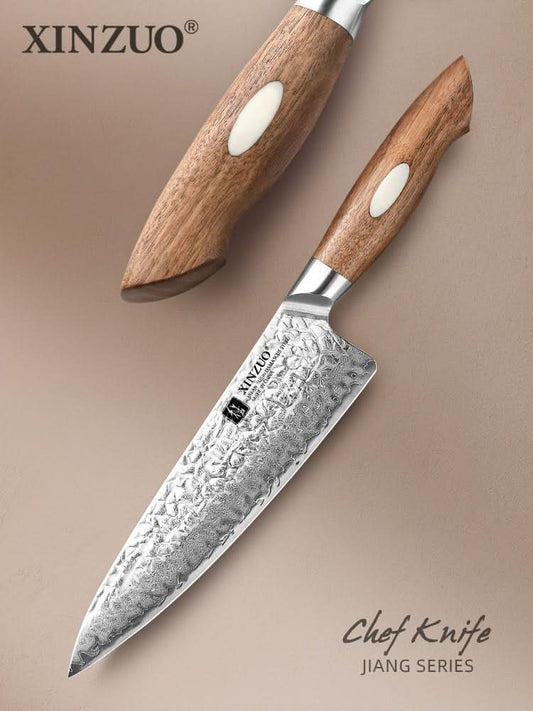 XINZUO 8 Inches 67 Layers Japanese AUS-10 Damascus Steel Chef Knife Jiang Series