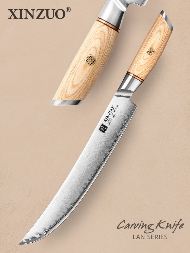 XINZUO Lan Series 3-layer Composite Steel  10 inches Carving Knife