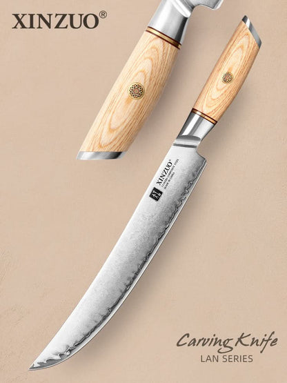 XINZUO Lan Series 3-layer Composite Steel  10 inches Carving Knife