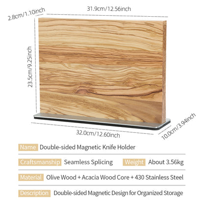 XINZUO Dual-Sided Magnetic Knife Holder | 2X Storage & Rust-Proof Design