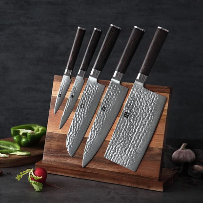 XINZUO HE STRIA HAMMER DAMASCUS SERIES  6PCS Kitchen Knife Set