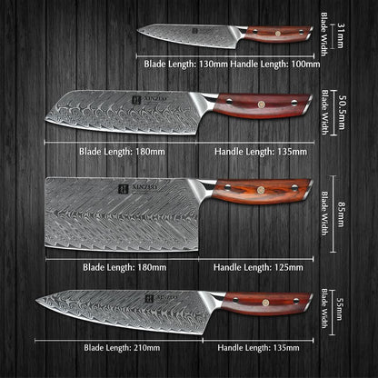 XINZUO YI DAMASCUS SERIES 5-Piece Kitchen Knife Set