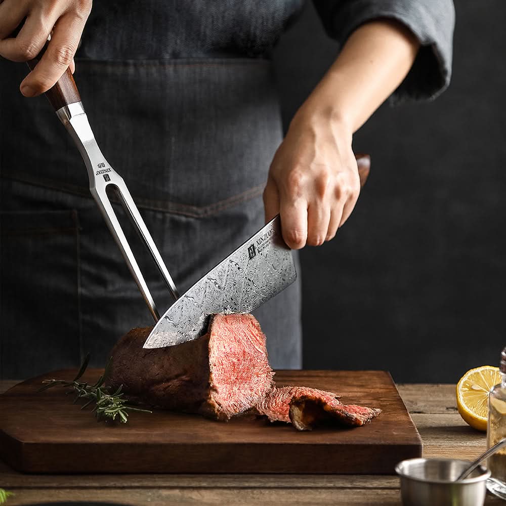 XINZUO Forged Carving Fork/Meat Fork/Dual-Prong Carving & BBQ Fork-Jiang Series