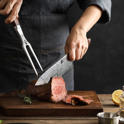 XINZUO Forged Carving Fork/Meat Fork/Dual-Prong Carving & BBQ Fork-Jiang Series