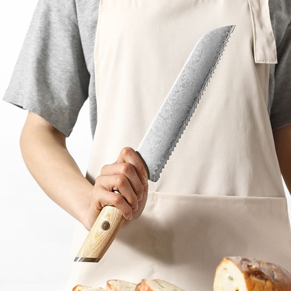 XINZUO Lan Series 3-layer Composite Steel  8.5 inches Bread Knife