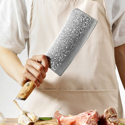 XINZUO Lan Series 67 Layers Damascus  Steel Bone Chopper Knife
