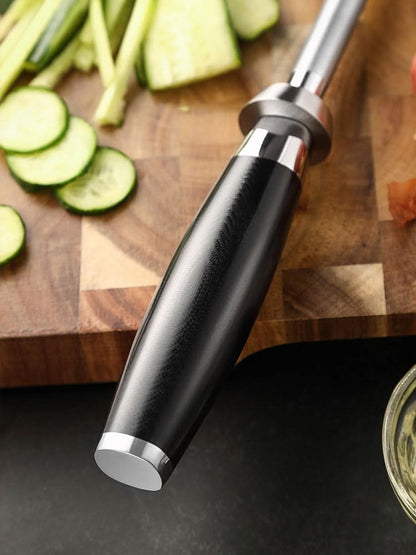 XINZUO New Design Diamond Sharpener Rod High Carbon Steel Carbon Steel With Diamond With Black G10 Handle Feng Series