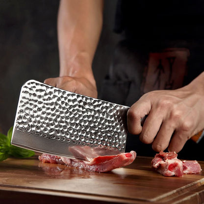 XINZUO YU STRIA HAMMER DAMASCUS 6.5" Bone Chopper Knife