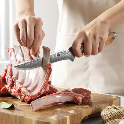 XINZUO Lan Series 73 Layers Damascus Powder Steel 5 inches Boning Knife.