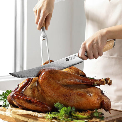 XINZUO Lan Series 3-layer Composite Steel  10 inches Carving Knife