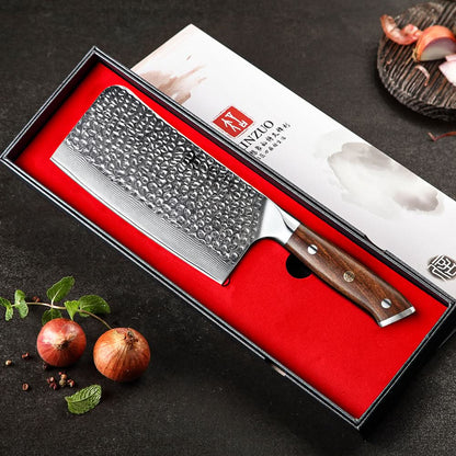 XINZUO YU STRIA HAMMER DAMASCUS 6.5" Bone Chopper Knife