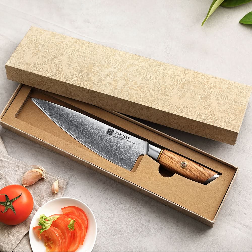XINZUO Lan Series 73 Layers Damascus Powder Steel 8PCS Knife Set, 62-64HRC