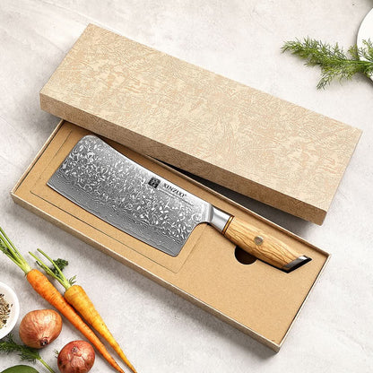 XINZUO Lan Series 67 Layers Damascus  Steel Bone Chopper Knife