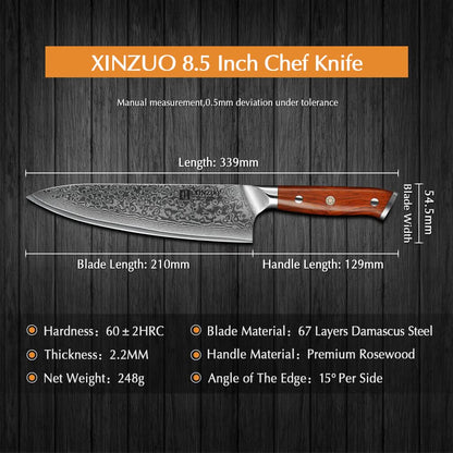 XINZUO YU SERIES 8.5'' Inch Chef Knife