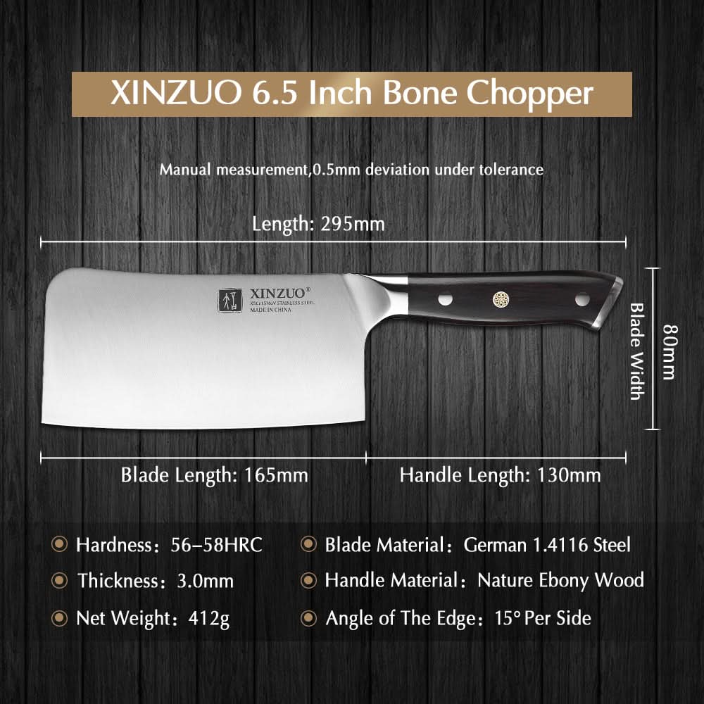XINZUO YU SERIES Stainless Steel 6.5‘’ inch Bone Chopper Knife