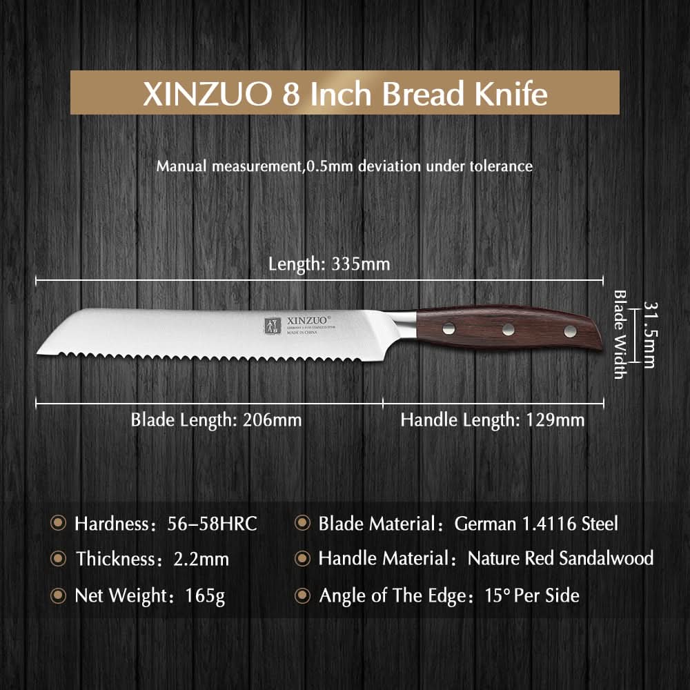 XINZUO ZHI SERIES XINZUO 8'' inch Serrated Bread Knife