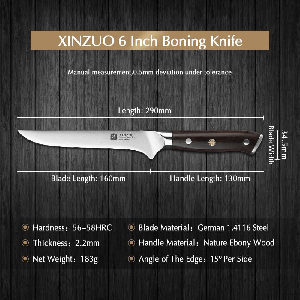 XINZUO YU SERIES Stainless Steel 6" inch Boning Knife