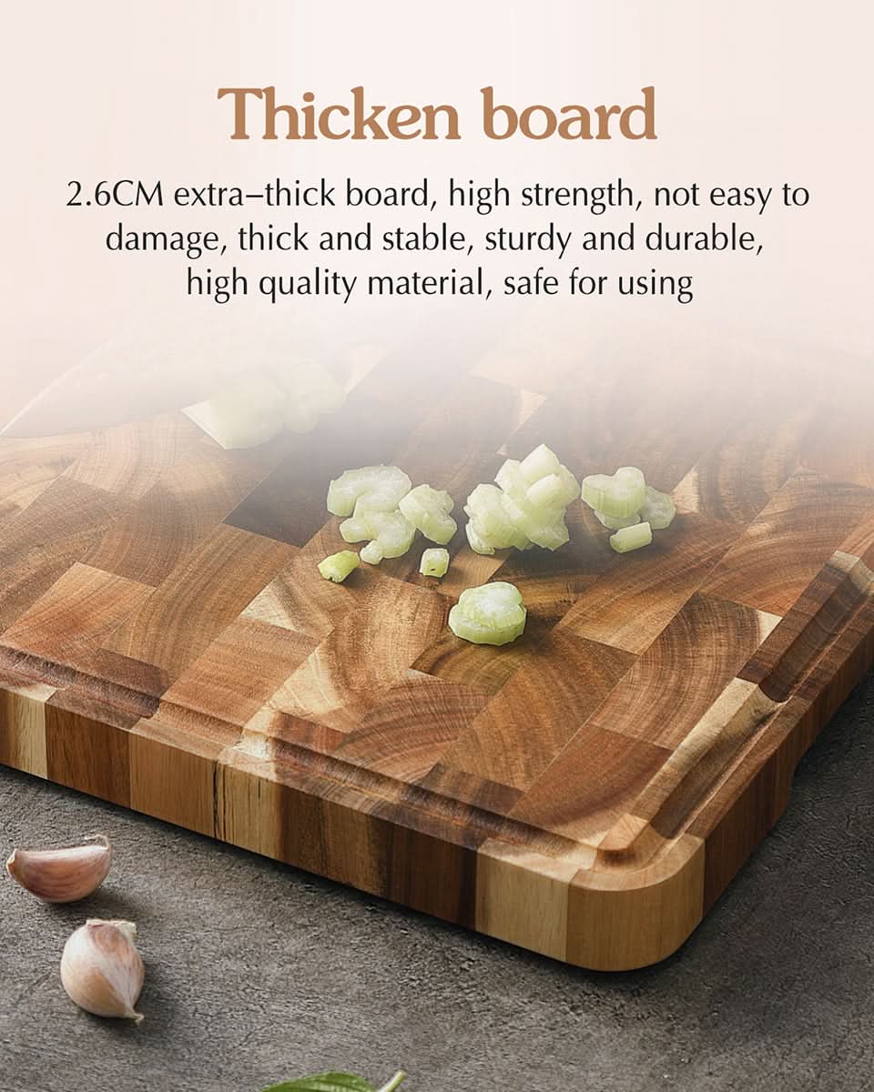 XINZUO Acacia Wood Cutting Board for Kitchen End Grain Cutting Board