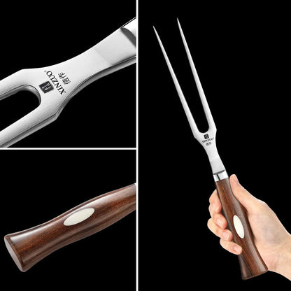 XINZUO Forged Carving Fork/Meat Fork/Dual-Prong Carving & BBQ Fork-Jiang Series