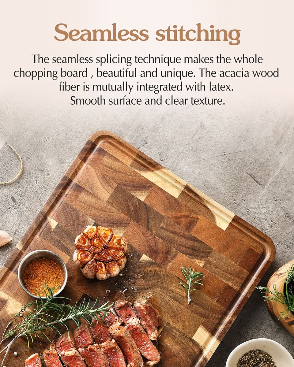 XINZUO Acacia Wood Cutting Board for Kitchen End Grain Cutting Board